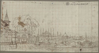 Konstantinápoly látképe alkotó: Karl Friedrich Schinkel