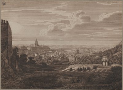 Prága látképe a Petřín-hegyről alkotó: Karl Friedrich Schinkel