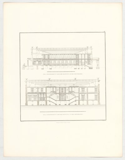 Krzescowice-kastély látképei, az „Építészeti tervek gyűjteménye” sorozat 50. lapja alkotó: Karl Friedrich Schinkel