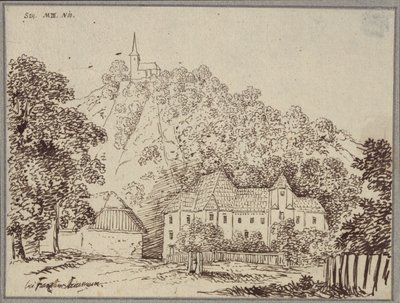 „Franznál, Stájerországban” / A Cillitől (Celje) nyugatra fekvő Franz plébániájának látképe alkotó: Karl Friedrich Schinkel