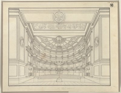 Berlin. Színház a Gendarmenmarkton, nézőtér alkotó: Karl Friedrich Schinkel