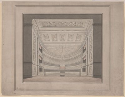 Berlin. Schauspielhaus a Gendarmenmarkton, nézőtér alkotó: Karl Friedrich Schinkel