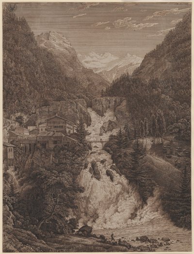 A Wildbad Gastein melletti vízesés alkotó: Karl Friedrich Schinkel