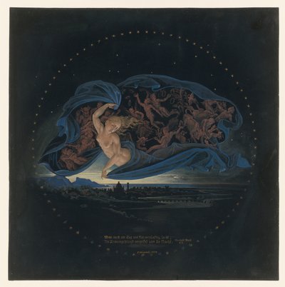 Leszáll az éj a Nápolyi-öböl fölött alkotó: Karl Friedrich Schinkel
