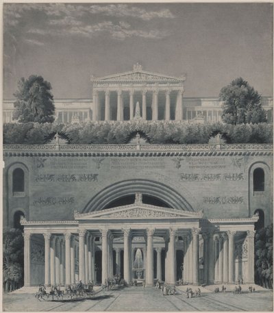Egy fejedelem rezidenciája. Kastélybejárat alkotó: Karl Friedrich Schinkel