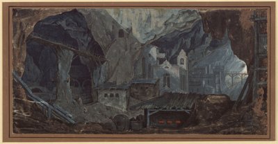 Vasbánya Katalóniában. Belső nézet alkotó: Karl Friedrich Schinkel