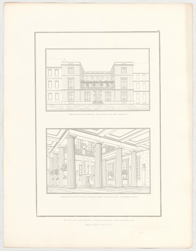 Városi lakóépület terve, a „Építészeti tervek gyűjteménye” sorozat 67. lapja alkotó: Karl Friedrich Schinkel