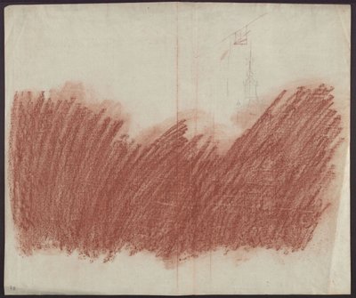 Flächiger Auftrag von Rötel zum Durchzeichnen der Darstellung auf recto alkotó: Karl Friedrich Schinkel