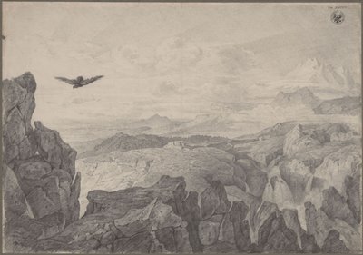 Hegyi táj lebegő sassal alkotó: Karl Friedrich Schinkel