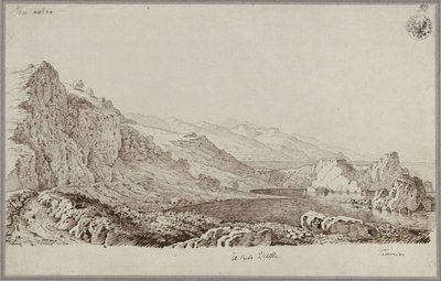 „Odüsszeusz kikötője Taormina közelében” / Táj Taormina közelében alkotó: Karl Friedrich Schinkel