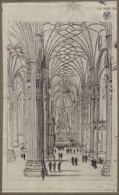 A bécsi Szent István-székesegyház belső tere alkotó: Karl Friedrich Schinkel