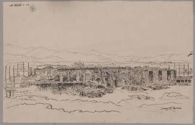 Kamenz. Kastély. Az alapozás látképe alkotó: Karl Friedrich Schinkel