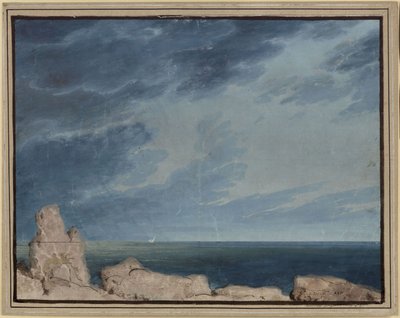 Yngurd király. Adolf Müllner szomorújátéka. Terv a 2. díszlethez. Északi tengeri látóhatár alkotó: Karl Friedrich Schinkel