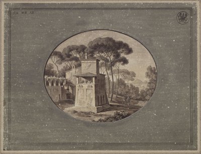 „Tehenészet a római Villa Borghese fenyvesében” / A Casa Cenci a római Villa Borghese parkjában alkotó: Karl Friedrich Schinkel