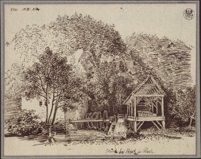 Malom Popetz közelében, Krajnában / Malom Podpeč falu közelében, Krajnában alkotó: Karl Friedrich Schinkel