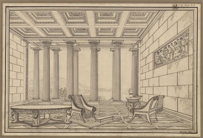 Nyitott csarnok a tengerparton, antik stílusban alkotó: Karl Friedrich Schinkel