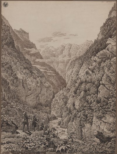 Lueg-hágó Salzburg közelében alkotó: Karl Friedrich Schinkel