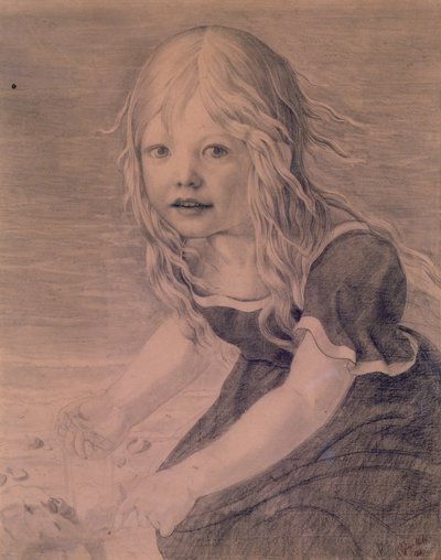 A művész lányának, Marie-nek portréja a tengerparton alkotó: Karl Friedrich Schinkel