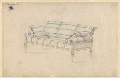 Potsdam-Sanssouci. Charlottenhof-kastély. Kanapé alkotó: Karl Friedrich Schinkel