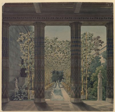 Orianda kastélya a Krímben. Antik terv. Császári kert alkotó: Karl Friedrich Schinkel