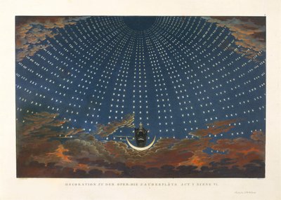 Színpadterv Wolfgang Amadeus Mozart Varázsfuvola című operájához, 1847-1849. alkotó: Karl Friedrich Schinkel