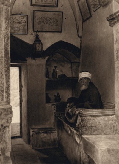 Jeruzsálem, mecsetőrség az Olajfák hegyén (f/w fotó) alkotó: Karl Grober