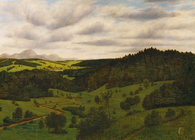 Felső-bajor táj a Schliersee közelében a Wendelsteinnel alkotó: Karl Haider