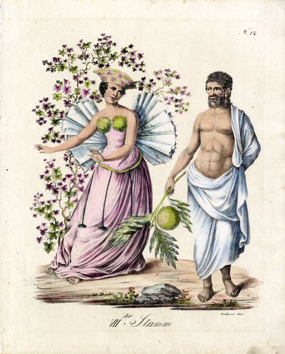 A VIII. törzs férfi és nője (nyomtatás) alkotó: Karl Joseph Brodtmann