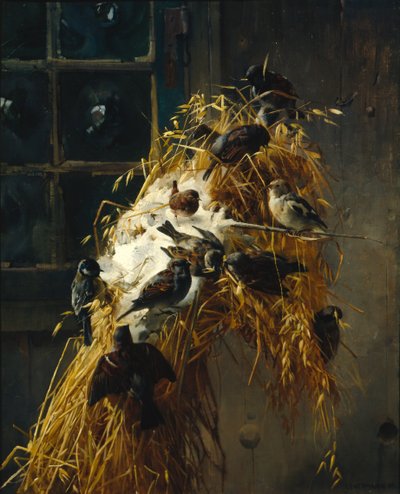 Karácsonyi köteg madarakkal alkotó: Karl K. Uchermann