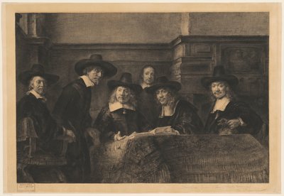 A Staalmeesterek Rembrandt után alkotó: Karl Köpping