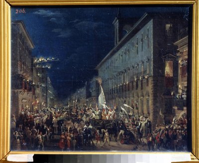 Politikai megnyilvánulás Rómában (Olaszország) - Karl Pavlovich Briullov (Briullov) festménye (1799-1852) - Olaj, vászon, 37 x 46 cm alkotó: Karl Pavlovich Bryullov