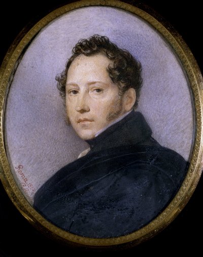 Szilveszter Scsedrin (Sylvester Shchedrin) művész (1791-1830) portréja (S. Shchedrin művész portréja). Karl Pavlovich Briullov (Bryullov) (1799-1852) munkája, akvarell papíron alkotó: Karl Pavlovich Bryullov