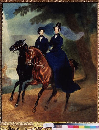 Alexandra Fodorovna császárné (1798-1860) portréja lányával (Alexandra Fjodorovna császárné portréja lányával) Karl Pavlovich Briullov (Bryullov) festménye (1799-1852) - Olaj, vászon alkotó: Karl Pavlovich Bryullov