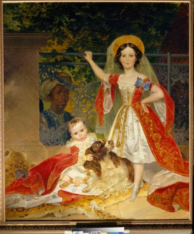 Portraits des enfants du Prince Volkonski (Volkonszkij herceg gyermekeinek portréja) – Karl Pavlovich Bryullov (Bryullov) olajfestménye (1799-1852) alkotó: Karl Pavlovich Bryullov