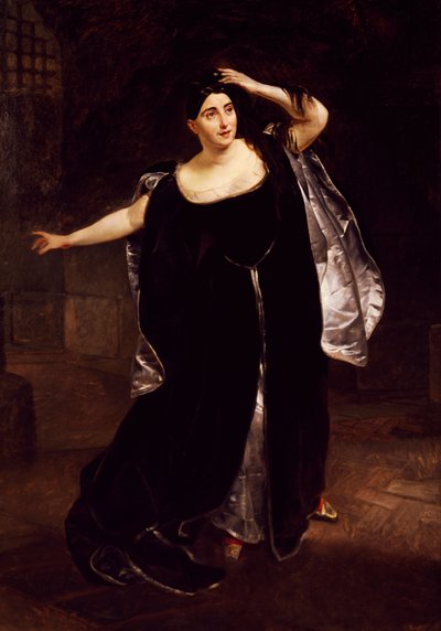 Giuditta Pasta (1797-1865), olasz szoprán, Anna Bolena őrült jelenetében, Gaetano Donizetti operájából alkotó: Karl Pavlovich Bryullov