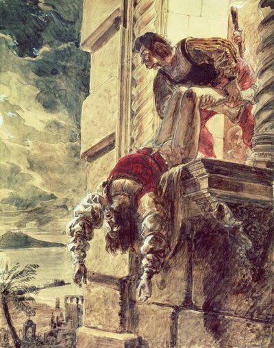 András magyar herceg meggyilkolása I. Joan nápolyi királynő utasítására alkotó: Karl Pavlovich Bryullov