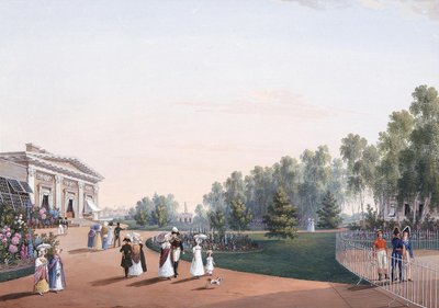 Kilátás a parkra a Yelagin-palota közelében, 1823 alkotó: Karl Petrovich Beggrov