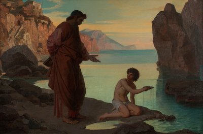 Szent Ágoston fiúkkal a tengernél alkotó: Karl Schönbrunner