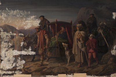 V. Károly császár Moritz von Sachsen elől menekül alkotó: Karl Swoboda