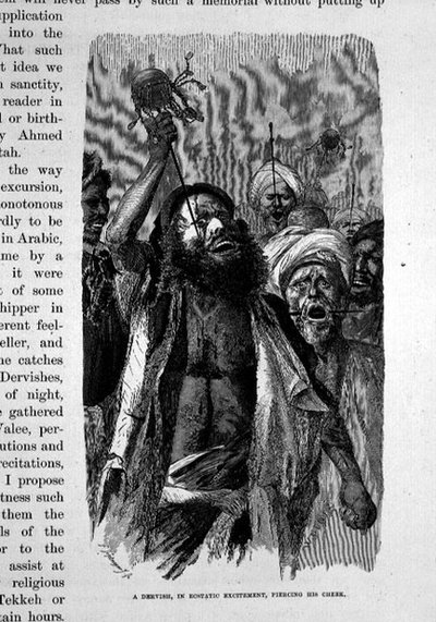 Egy dervis extatikus izgalomban átszúrja az arcát alkotó: Karl Wilhelm Gentz