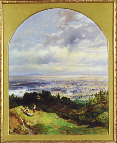 Blick auf Wien - Bécs 1860 körül ... (festmény, vászon) alkotó: Karl the Elder Schweninger