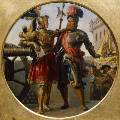 Maximilian I. császár és Georg von Frundsberg alkotó: Karl von Blaas