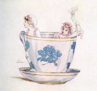 Kate Greenaway "Nyugalom egy teáscsészében". alkotó: Kate Greenaway