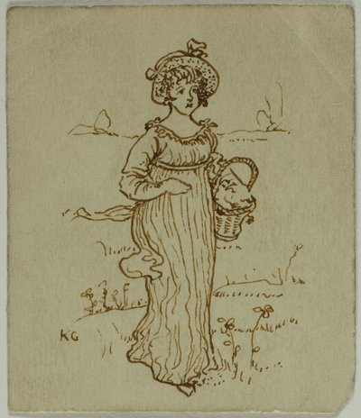 Lány kosárral alkotó: Kate Greenaway