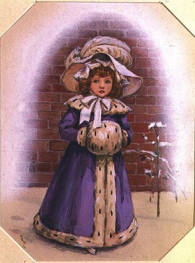 Lány muffal alkotó: Kate Greenaway
