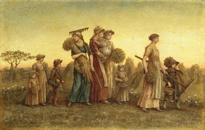 Gleaners Going Home (akvarell a fedélzeten) alkotó: Kate Greenaway