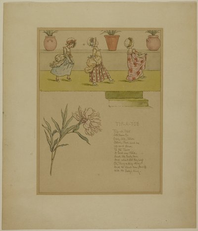 Tanulmány a lábujjhegyhez, a Marigold Gardenből alkotó: Kate Greenaway
