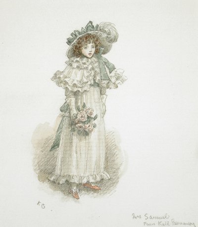 Egy teljesen felöltözött kislány tanulmánya alkotó: Kate Greenaway