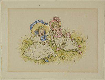Két motorháztetős kislány alkotó: Kate Greenaway