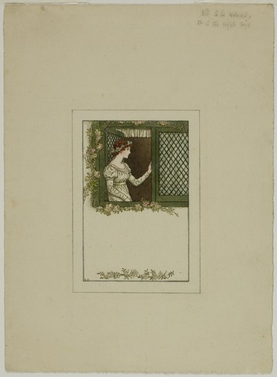 Nő a rácsos ablaknál alkotó: Kate Greenaway